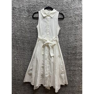 Marissa Webb‎ White Button Up Hem Sleeveless Midi Dress Size 2